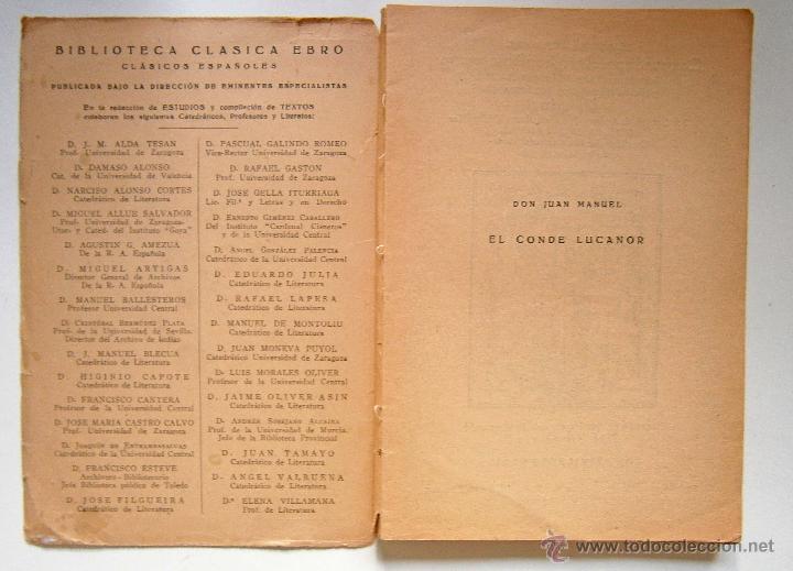 Libros de segunda mano: DON JUAN MANUEL EL CONDE DE LUCANOR EDITORIAL EBRO 1940 - Foto 8