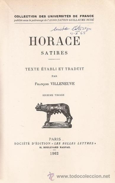 Libros de segunda mano: HORACE. Satires. RM71927. - Foto 2