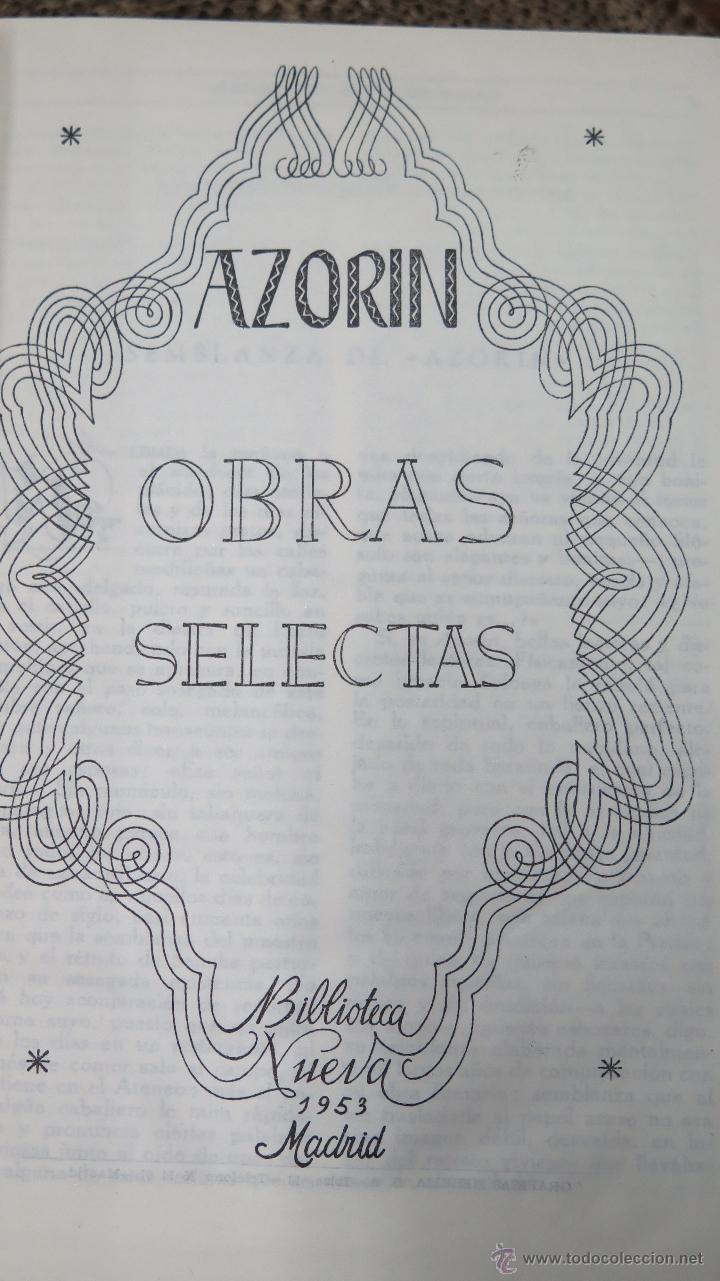 Libros de segunda mano: 1953.- OBRAS SELECTAS. AZORIN. BIBLIOTECA NUEVA - Foto 5