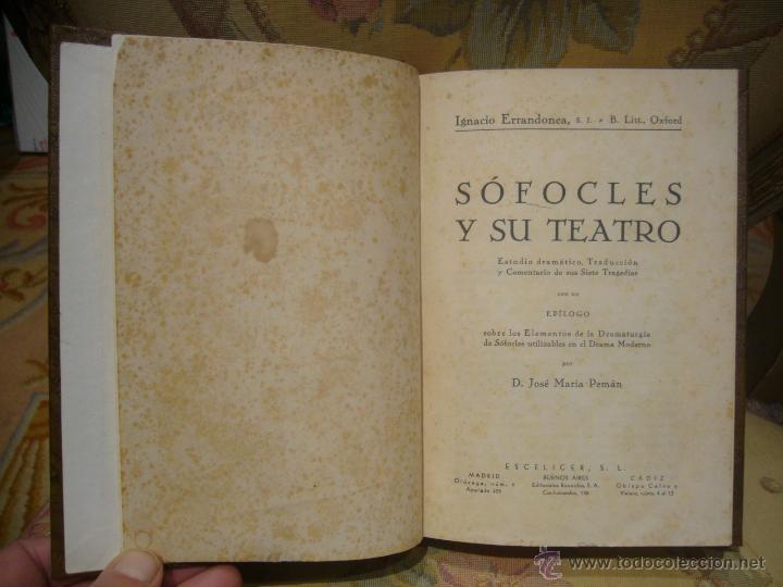 Libros de segunda mano: SOFOCLES Y SU TEATRO, DE IGNACIO ERRANDONEA. - Foto 3