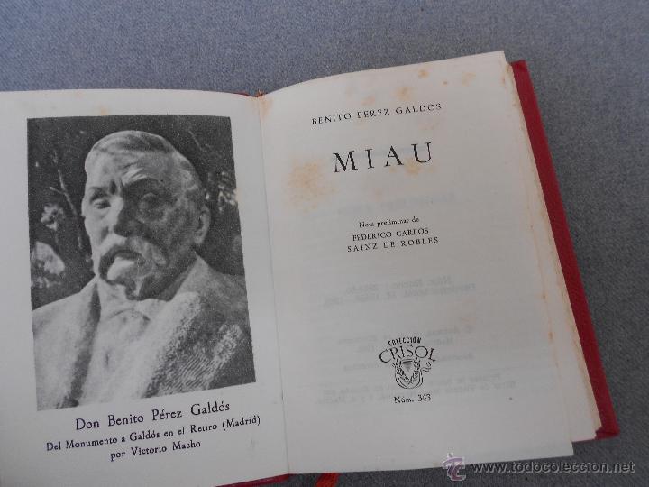 Libros de segunda mano: MIAU DE B. PEREZ GALDOS. CRISOL. - Foto 1