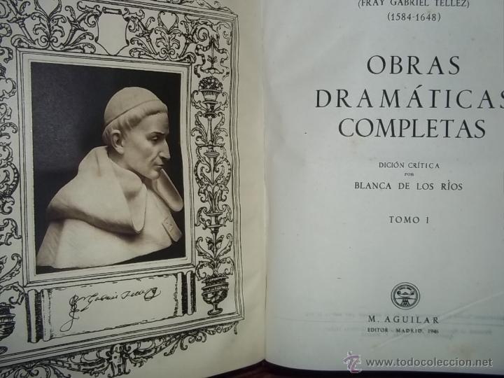 Libros de segunda mano: tirso de molina obras dramaticas en 3 tomos editorial aguilar.1946 - Foto 3