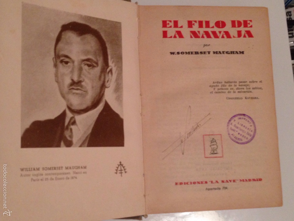 Libros de segunda mano: Libro el filo de la navaja somerset maugham editorial la nave - Foto 1