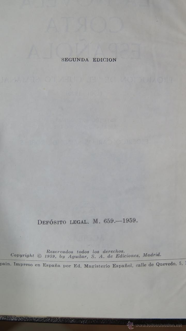Libros de segunda mano: 1959.- LA NOVELA CORTA ESPA&Ntilde;OLA. AGUILAR - Foto 3