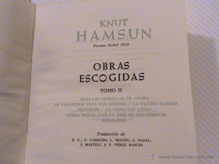 Libros de segunda mano: Knut Hamsun. Tomo 2. Obrasescogidas. - Foto 1