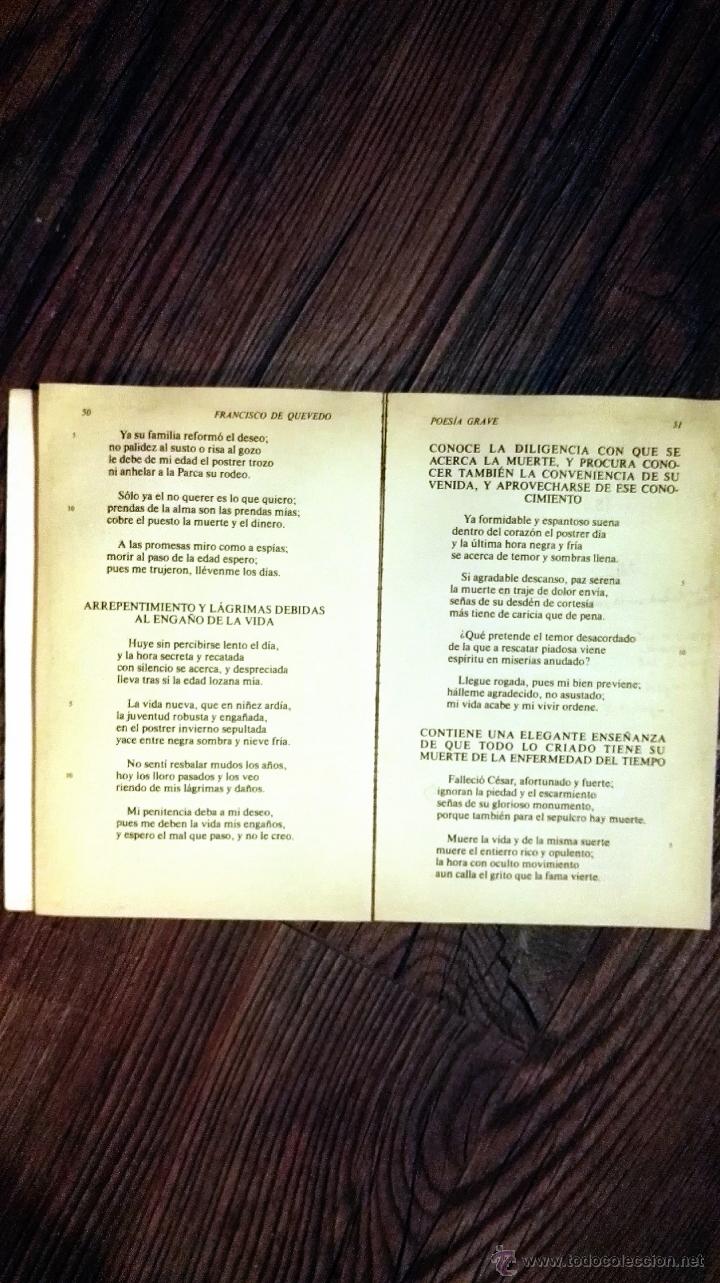 Libros de segunda mano: Antolog&iacute;a po&eacute;tica. Francisco de Quevedo - Foto 3