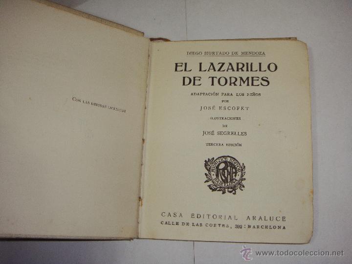 Libros de segunda mano: LAZARILLO DE TORMES. COLECCI&Oacute;N ARALUCE. 1952 - Foto 2