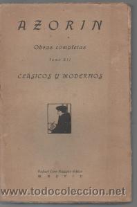 Libros de segunda mano: Obras completas. Tomo XII - Azor&iacute;n - Foto 1