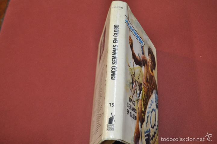 Libros de segunda mano: Cinco semanas en globo - Julio Verne - Editorial Molino - Foto 2