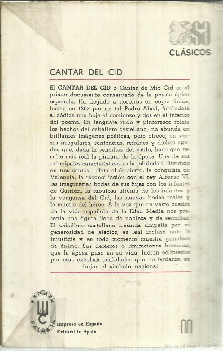 Libros de segunda mano: CANTAR DEL CID. ESPASA-CALPE. MADRID. 1982 - Foto 2