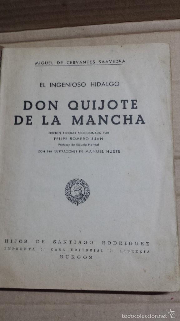 Libros de segunda mano: DON QUIJOTE DE LA MANCHA -1938- EDICION ESCOLAR - Foto 2