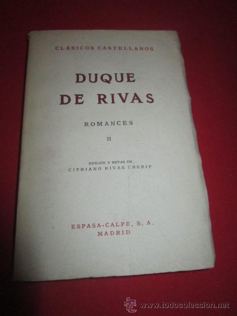 Libros de segunda mano: ROMANCES. II. DUQUE DE RIVAS. Editorial Espasa Calpe. - Foto 1