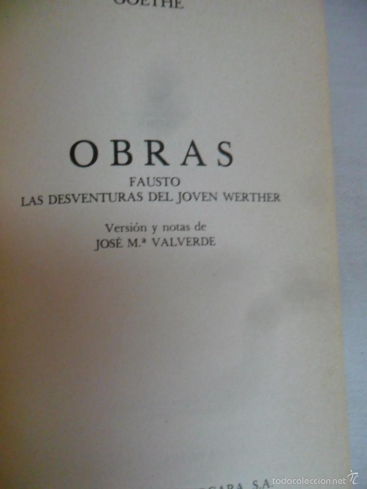 Libros de segunda mano: Goethe - Obras - Fausto - Werther - Foto 2