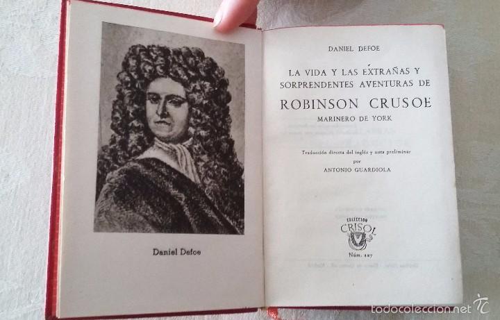 Libros de segunda mano: LA VIDA.... DE ROBISON CRUSOE, Colecci&oacute;n Crisol,. 1945 (1&ordf; EDICI&Oacute;N) - Foto 1