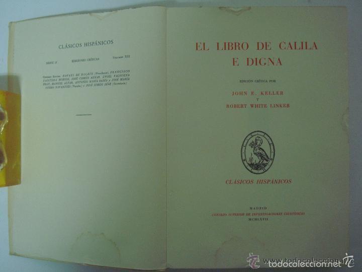 Libros de segunda mano: EL LIBRO DE CALILA E DIGNA. 1967 .EDICI&Oacute;N EN FOLIO. CL&Aacute;SICOS HISP&Aacute;NICOS. ILUSTRADO - Foto 1