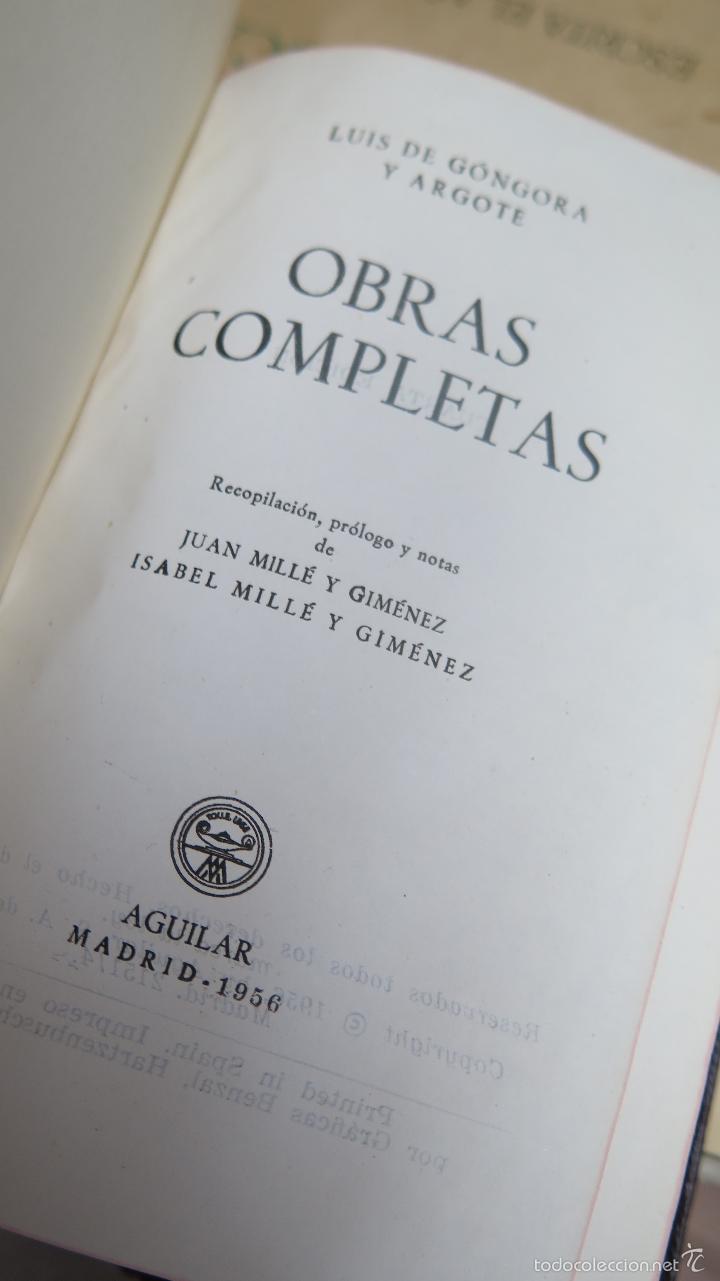 Libros de segunda mano: 1956.- OBRAS COMPLETAS. GONGORA. AGUILAR. JOYA - Foto 3