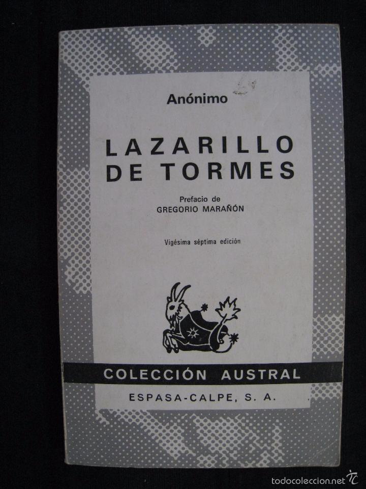 Libros de segunda mano: LAZARILLO DE TORMES - ANONIMO - PREFACIO DE GREGORIO MARA&Ntilde;ON - EDICIONES ESPASA-CALPE. - Foto 2
