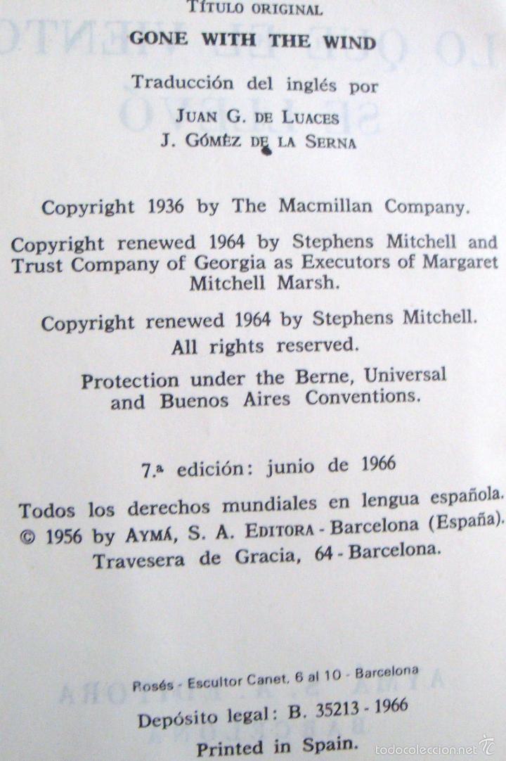 Libros de segunda mano: Lo que el viento se llev&oacute;-Margaret Michell-1966-Circulo Lectores - Foto 2