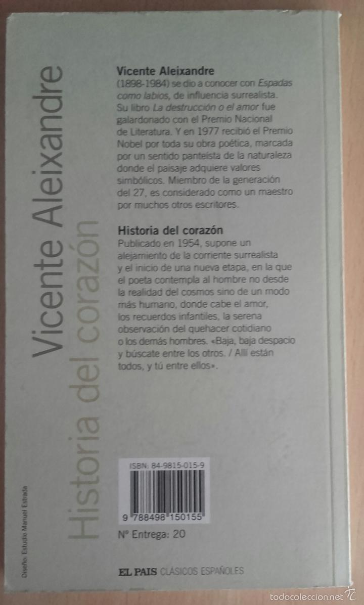 Libros de segunda mano: HISTORIA DE CORAZ&Oacute;N - VICENTE ALEIXANDRE EL PAIS 2005 - Foto 3