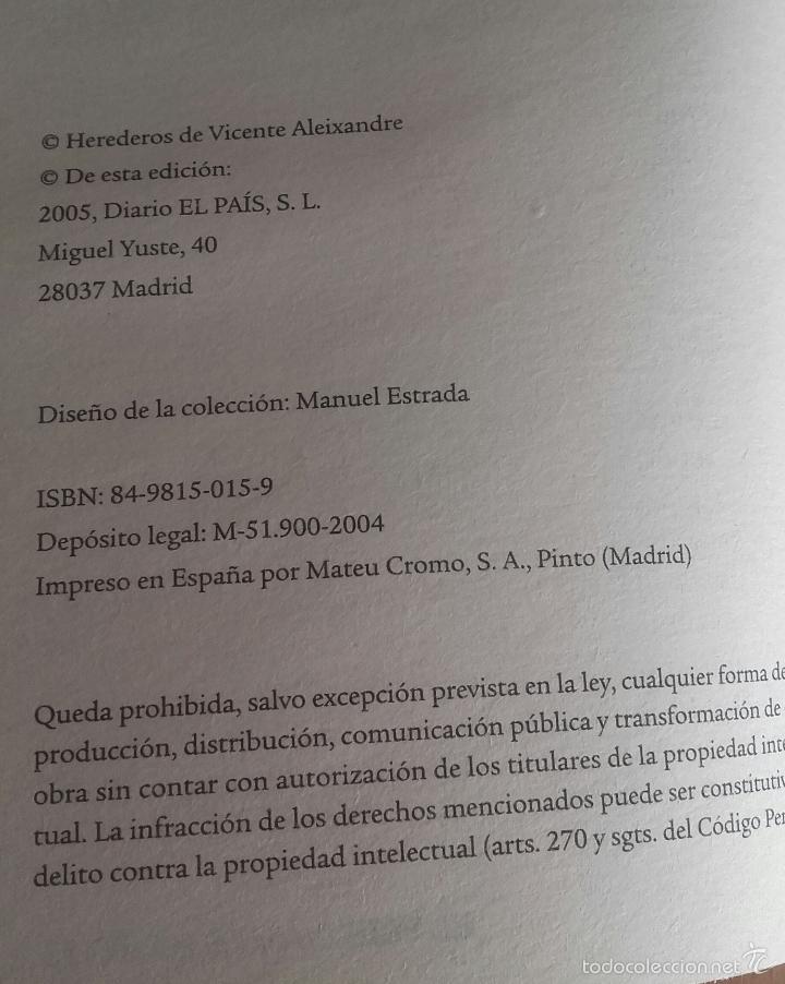 Libros de segunda mano: HISTORIA DE CORAZ&Oacute;N - VICENTE ALEIXANDRE EL PAIS 2005 - Foto 2