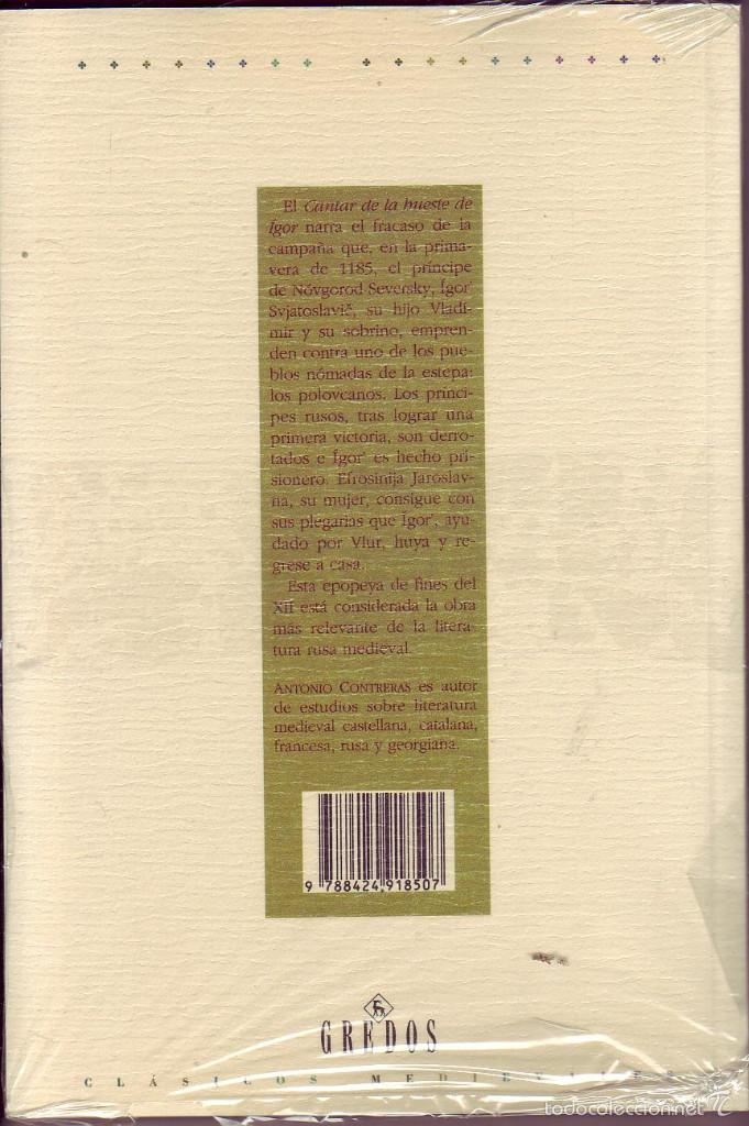 Libros de segunda mano: CANTAR DE LA HUESTE DE &Iacute;GOR. An&oacute;nimo. Editorial Gredos Madrid, 2006. - Foto 2