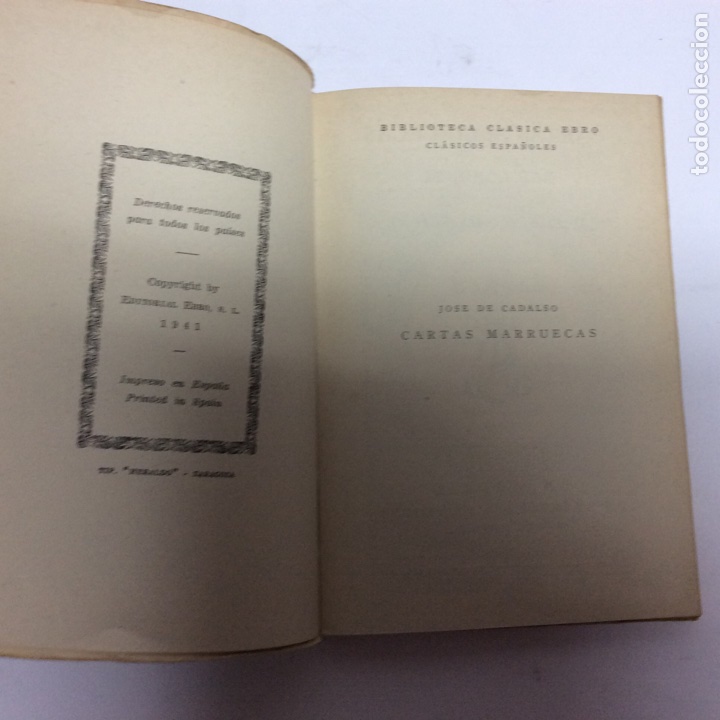 Libros de segunda mano: CARTAS MARRUECAS / JOSE DE CADALSO - ED. EBRO - A&Ntilde;O 1941 - Foto 2