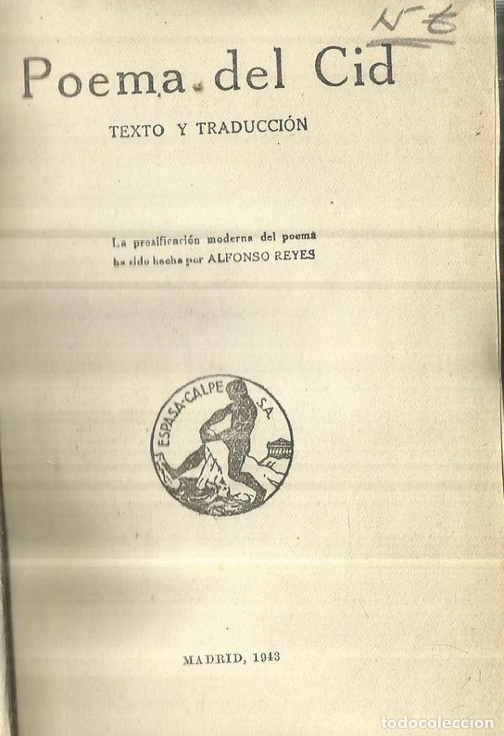 Libros de segunda mano: POEMA DEL CID. ESPASA-CALPE. MADRID. 1943 - Foto 1