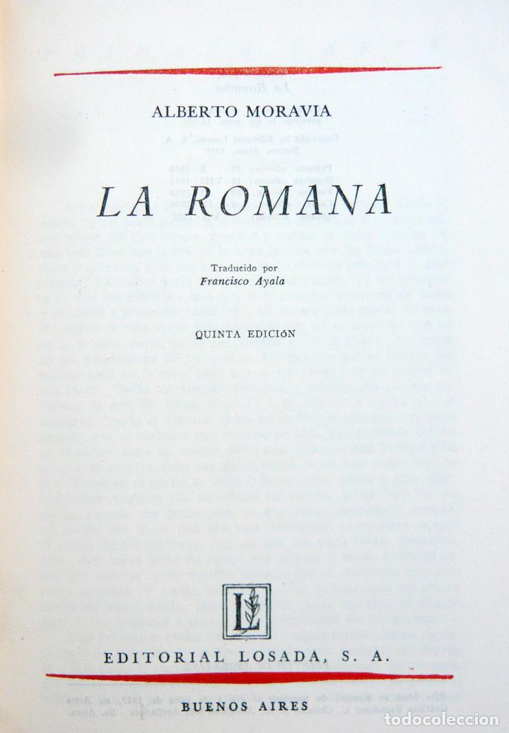 Libros de segunda mano: LA ROMANA / ALBERTO MORAVIA / ED. LOSADA 1957 - Foto 4