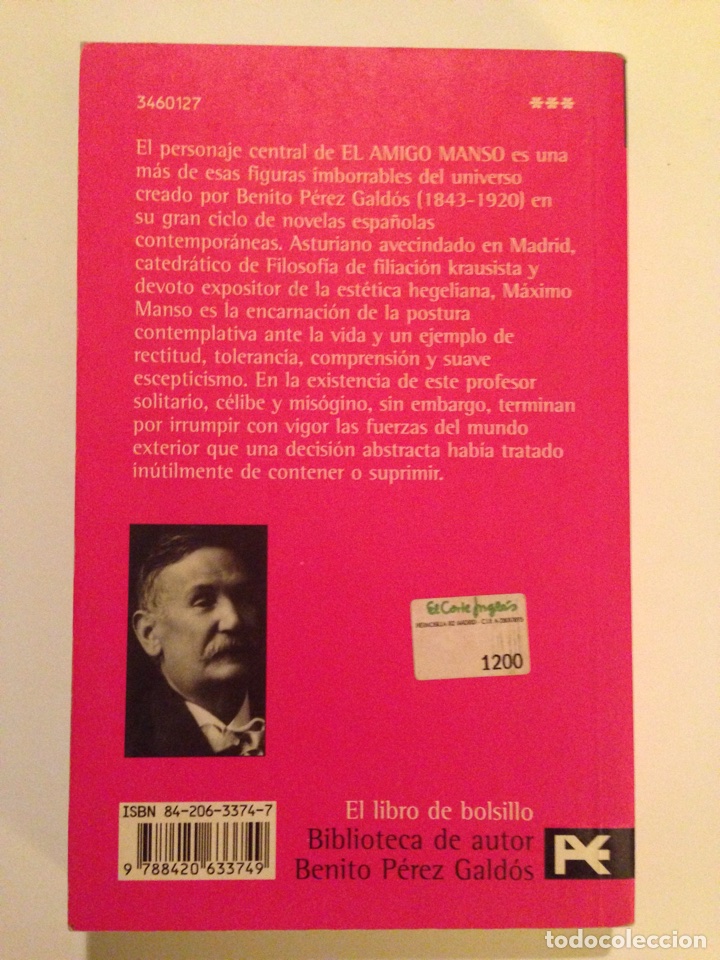 Libros de segunda mano: Libro &rdquo; EL AMIGO MANSO &rdquo; Benito Perez Galdos.- - Foto 2