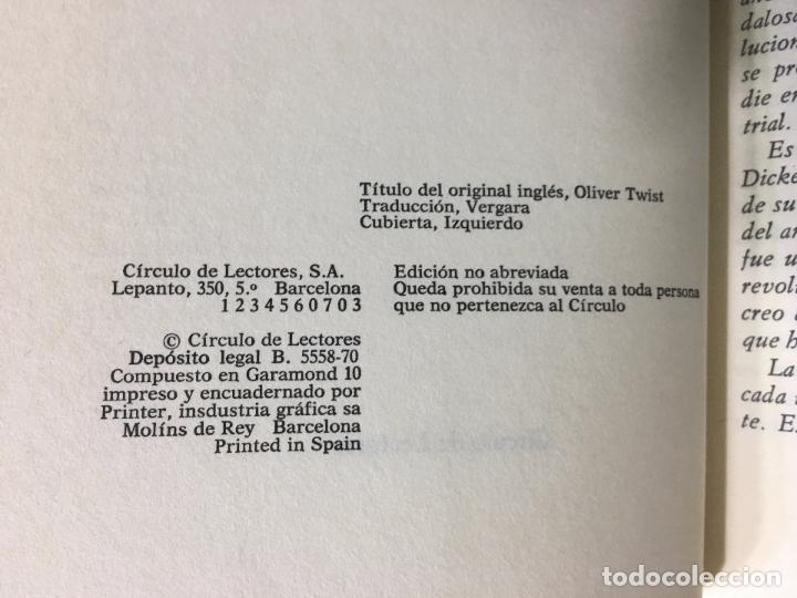 Libros de segunda mano: OLIVER TWIST DE CHARLES DICKENS   CIRCULO DE LECTORES S.A. - Foto 2