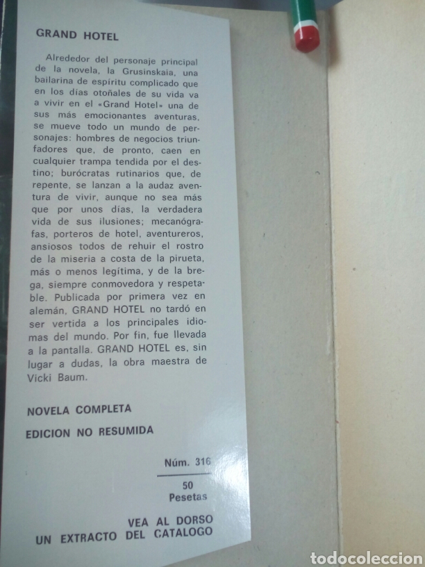 Libros de segunda mano: A&ntilde;o 1969. Libro, GRAN HOTEL. Vicki Baum. - Foto 3