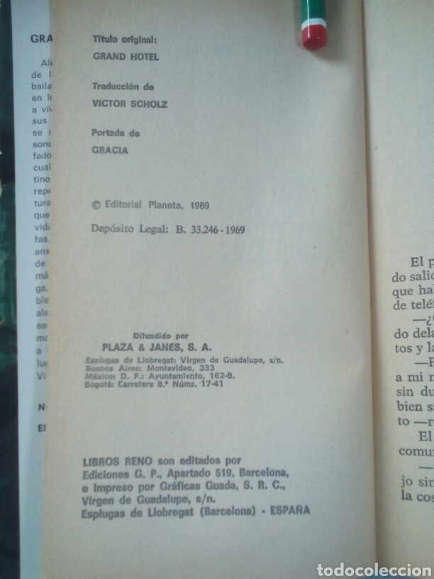 Libros de segunda mano: A&ntilde;o 1969. Libro, GRAN HOTEL. Vicki Baum. - Foto 5