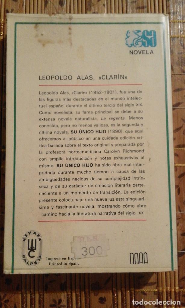 Libros de segunda mano: Su &uacute;nico hijo - Leopoldo Alas Clar&iacute;n - Foto 2