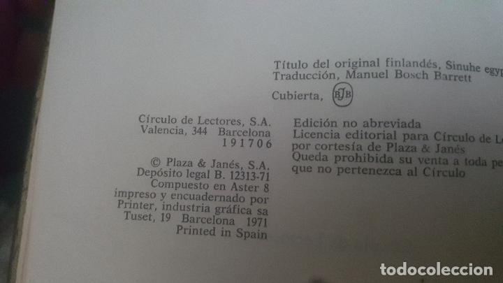Libros de segunda mano: SINUH&Eacute; EL EJIPCIO. MIRA WALTARI. C&Iacute;RCULO DE LECTORES. 1971 - Foto 4