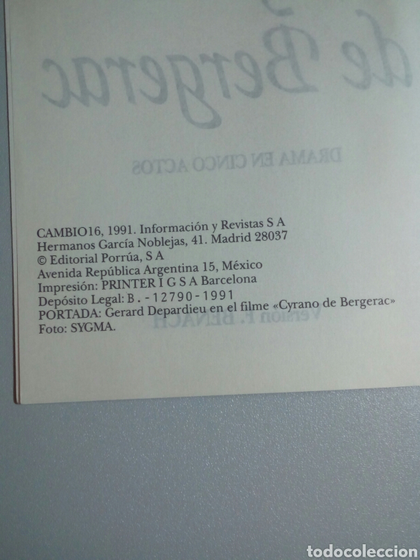 Libros de segunda mano: Libro. CYRANO DE BERGERAC. Edmond Rostand. - Foto 4