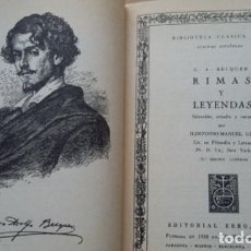 Libros de segunda mano: RIMAS Y LEYENDAS DE G A BECQUER. CLÁSICOS EBRO. SERIE VERSO AÑO 1979
