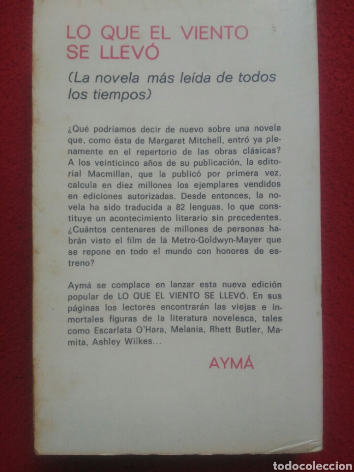 Libros de segunda mano: Lo que el viento se llev&oacute;. Margaret Mitchell .Ed:ayma - Foto 2