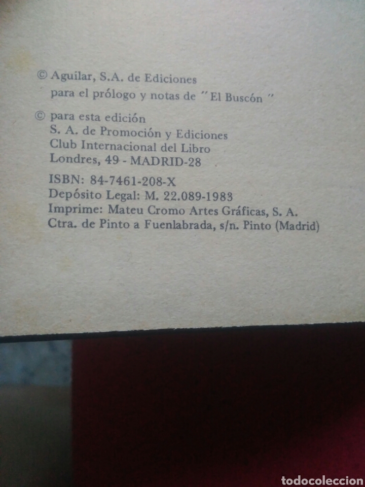 Libros de segunda mano: El Busc&oacute;n. Quevedo. Ed: Aguilar - Foto 3