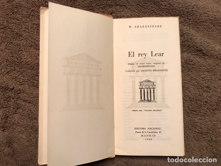 Libros de segunda mano: Libro. &rdquo;EL REY LEAR&rdquo; W. Shakespeare. (a.1969) - Foto 2