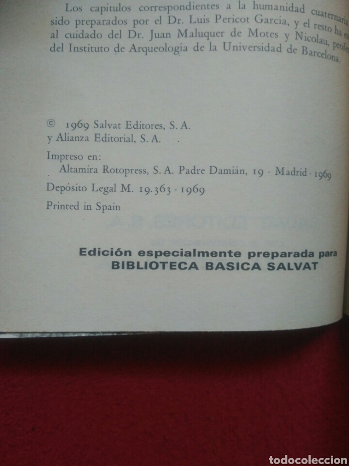 Libros de segunda mano: La humanidad prehist&oacute;rica. Pericot Maluquer .Salvat - Foto 2