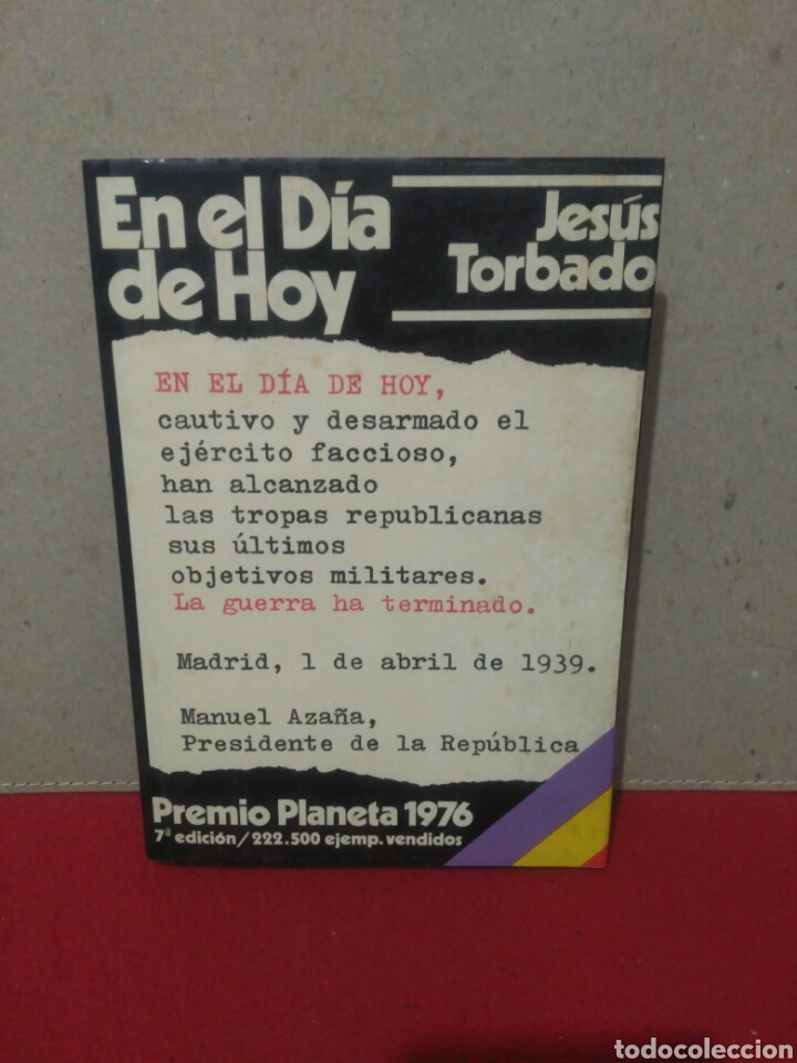 Libros de segunda mano: En el d&iacute;a de hoy .Jes&uacute;s Torbado .Editorial Planeta - Foto 1