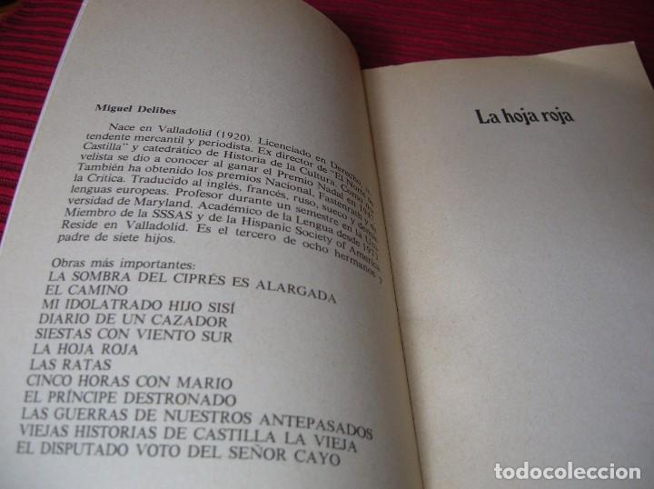 Libros de segunda mano: Novela La hoja roja .Miguel Delibes A&ntilde;o 1979 - Foto 2