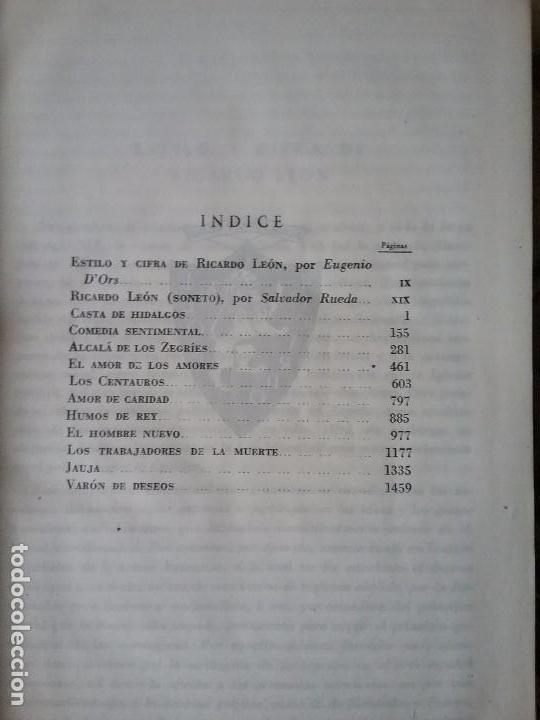 Libros de segunda mano: Obras completas I, de Ricardo Le&oacute;n. Biblioteca Nueva, 1944. - Foto 3