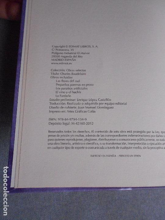 Libros de segunda mano: OBRAS SELECTAS. CHARLES BAUDELAIRE - Foto 3
