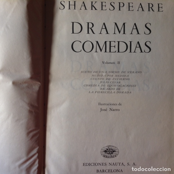 Libros de segunda mano: Dramas comedias. Shakespeare - Foto 2