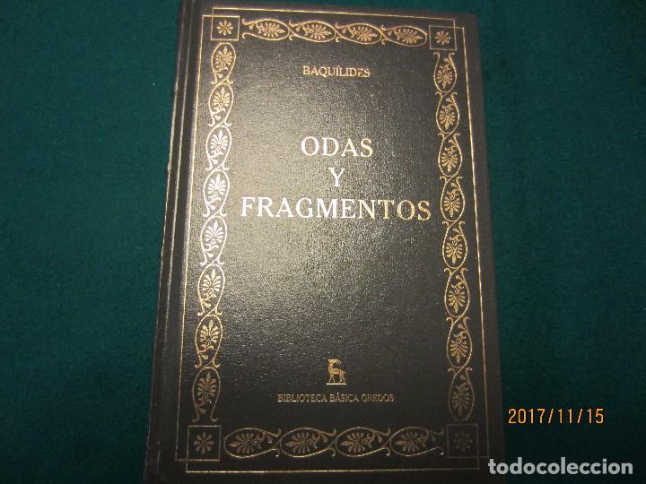 Libros de segunda mano: BAQUILIDES , ODAS Y FRAGMENTOS - Foto 1