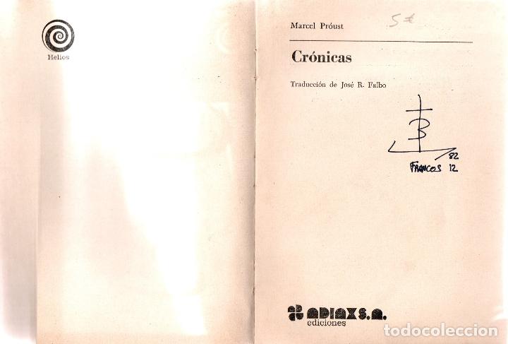 Libros de segunda mano: CR&Oacute;NICAS. MARCEL PROUST. ADIAX, S.A. 1978. - Foto 2