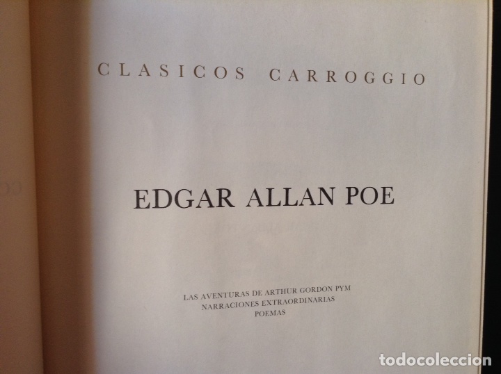 Libros de segunda mano: Edgar Allan Poe. Cl&aacute;sicos Carroggio - Foto 1