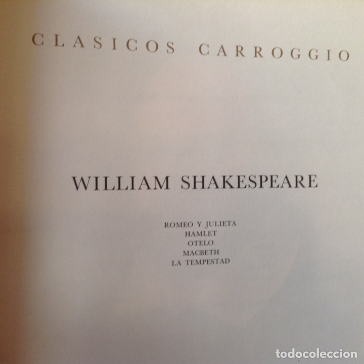 Libros de segunda mano: William Shakespeare. Cl&aacute;sicos Carroggio - Foto 1