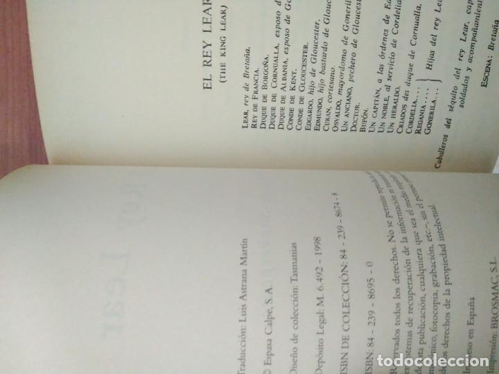 Libros de segunda mano: El Rey Lear &ndash; William Shakespeare &ndash; Espasa - Foto 2